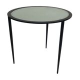 Table d’appoint vintage métal et verre des années 80