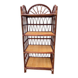 Vintage rattan bookcase shelf