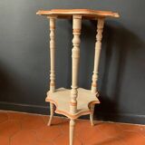 Sellette 1900 en bois découpé peint en blanc