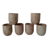Set of 6 stoneware egg cups