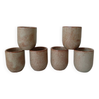 Set of 6 stoneware egg cups
