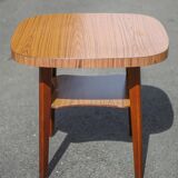 Table vintage, table bois, table basse formica, table 2 étages