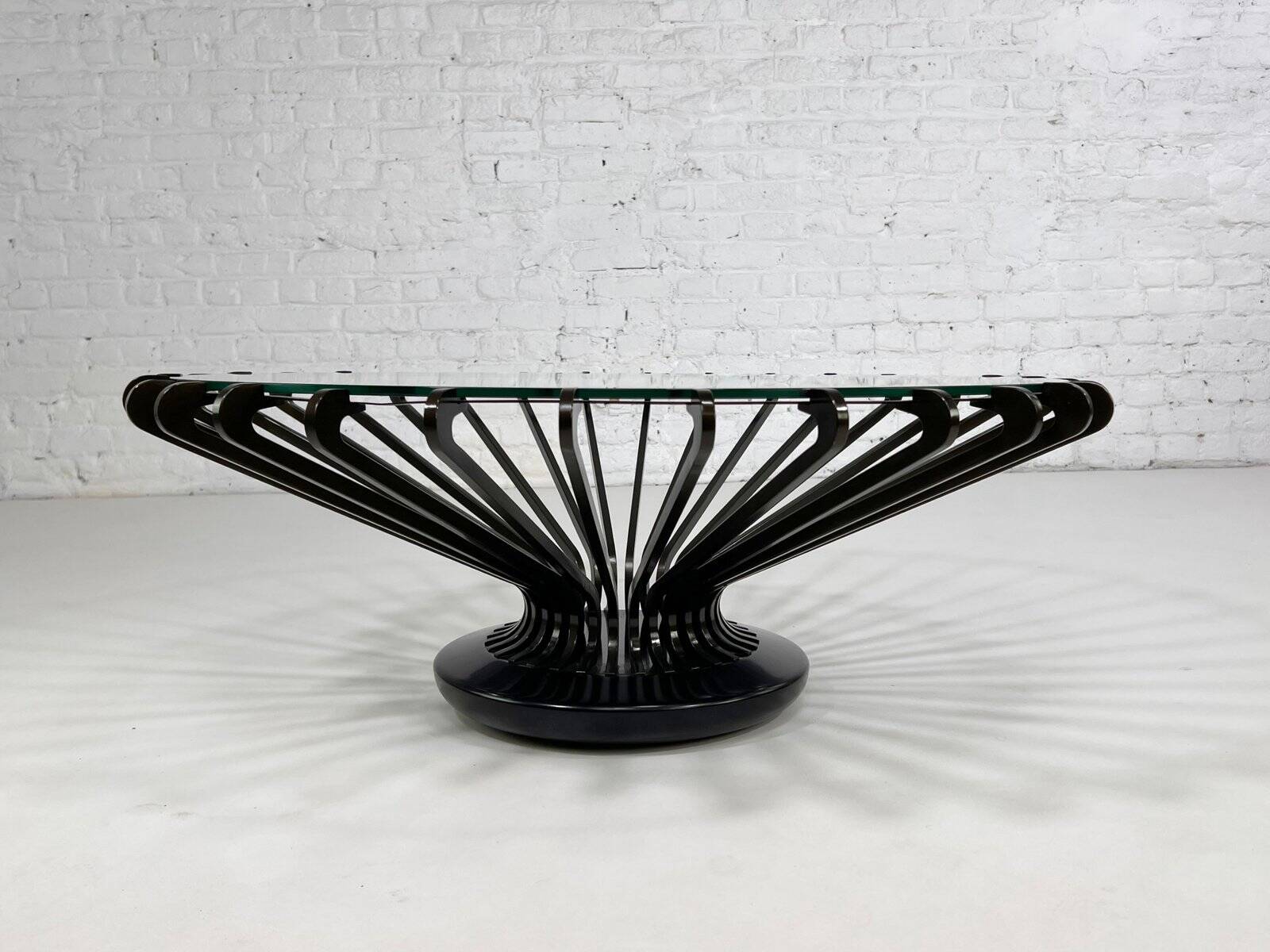 Round Metal and Glass Coffee Table