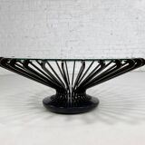Round Metal and Glass Coffee Table