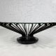 Table basse ronde en métal et verre