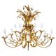 Hans Kögl XL Hollywood Regency golden wheat floral bouquet in iron, 1970s