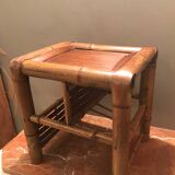 beau ancien tabouret bambou asiatique