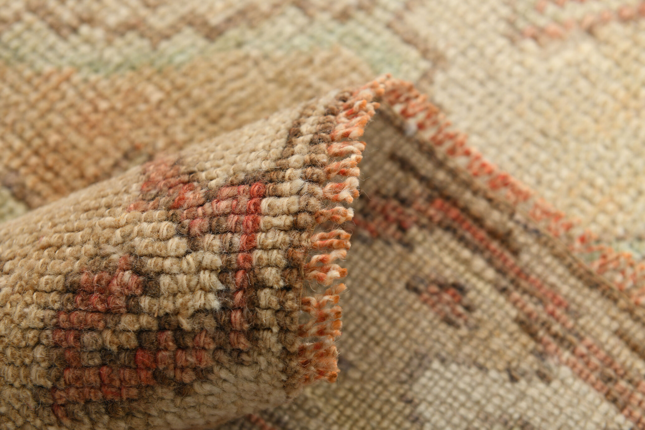 5x11 handmade wool oushak rug 344	x151cm