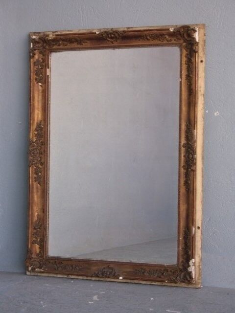 Mirror restoration Golden stucco rectangle 137 x 89 cm