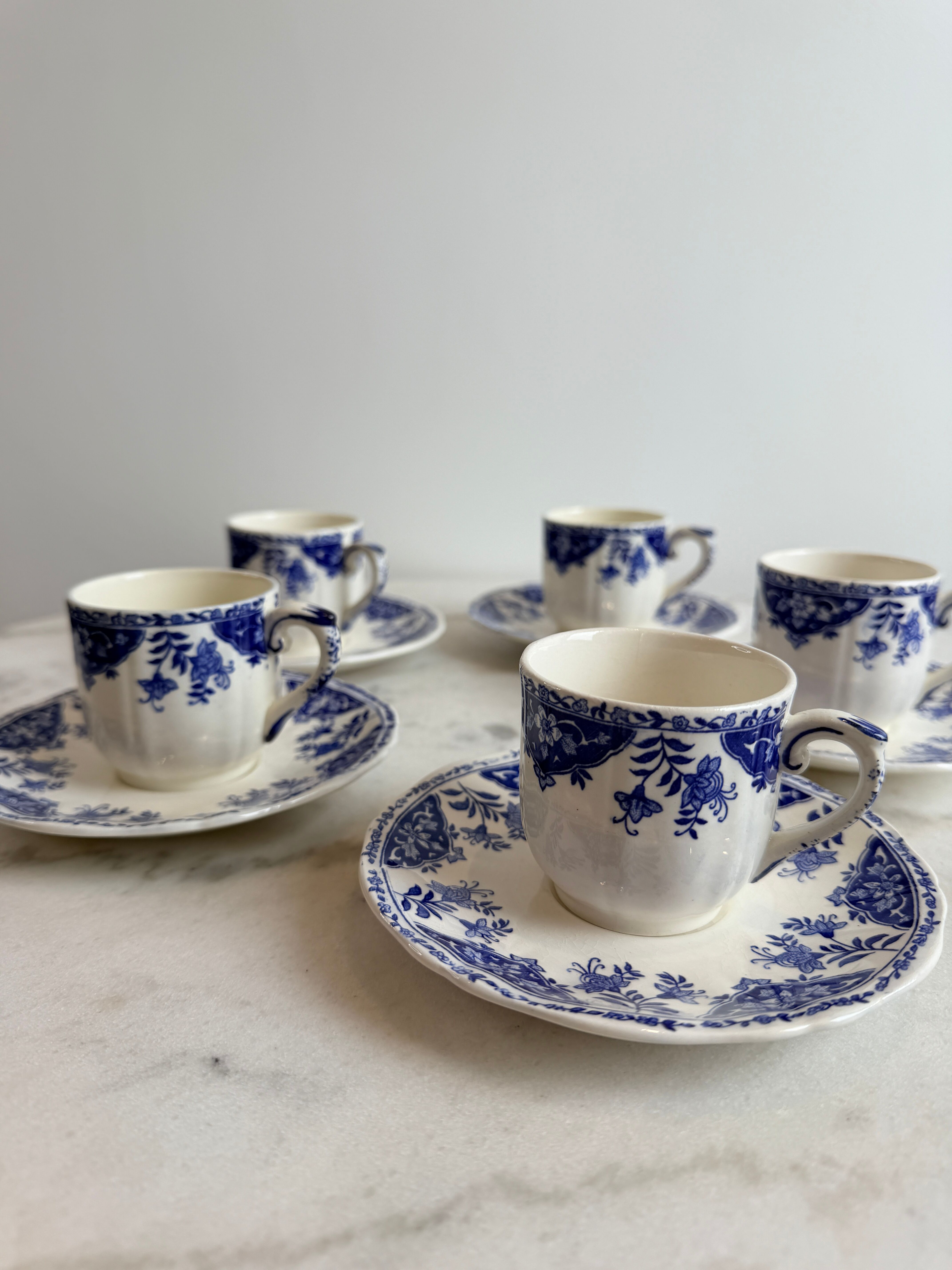 Set of 5 coffee/espresso cups - Gien - Terre de fer