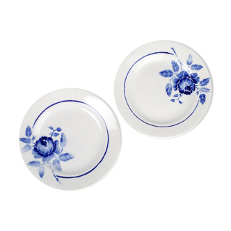Paire d'assiettes plates St Amand modèle rosine1932