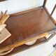 Etagère, bibliothèque en bois et rotin
