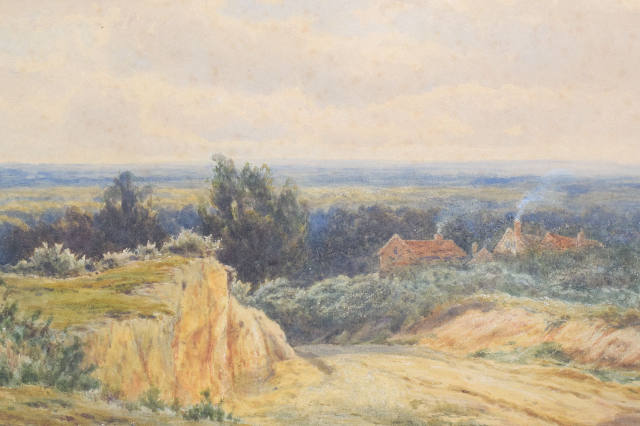Aquarelle 'Paysage rural' par James Edward Grace