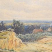 Aquarelle 'Paysage rural' par James Edward Grace