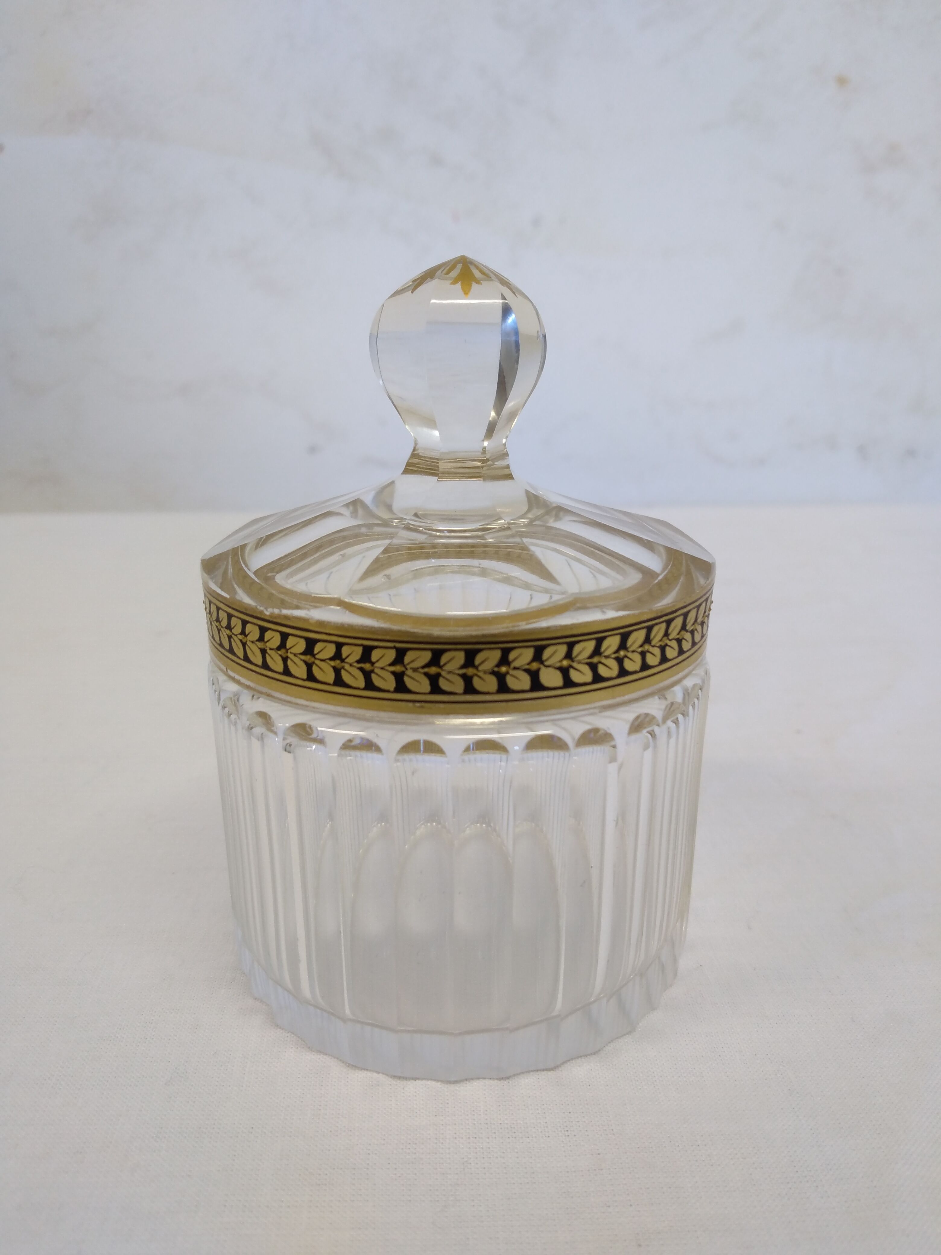 Glass candy/sugar bowl