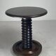 French brutalist wood turned side table in the style of Charles Dudouyt
