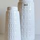 Mid-Century White Glazed West Germany Large Ceramic Vases by Scheurich, 1950s