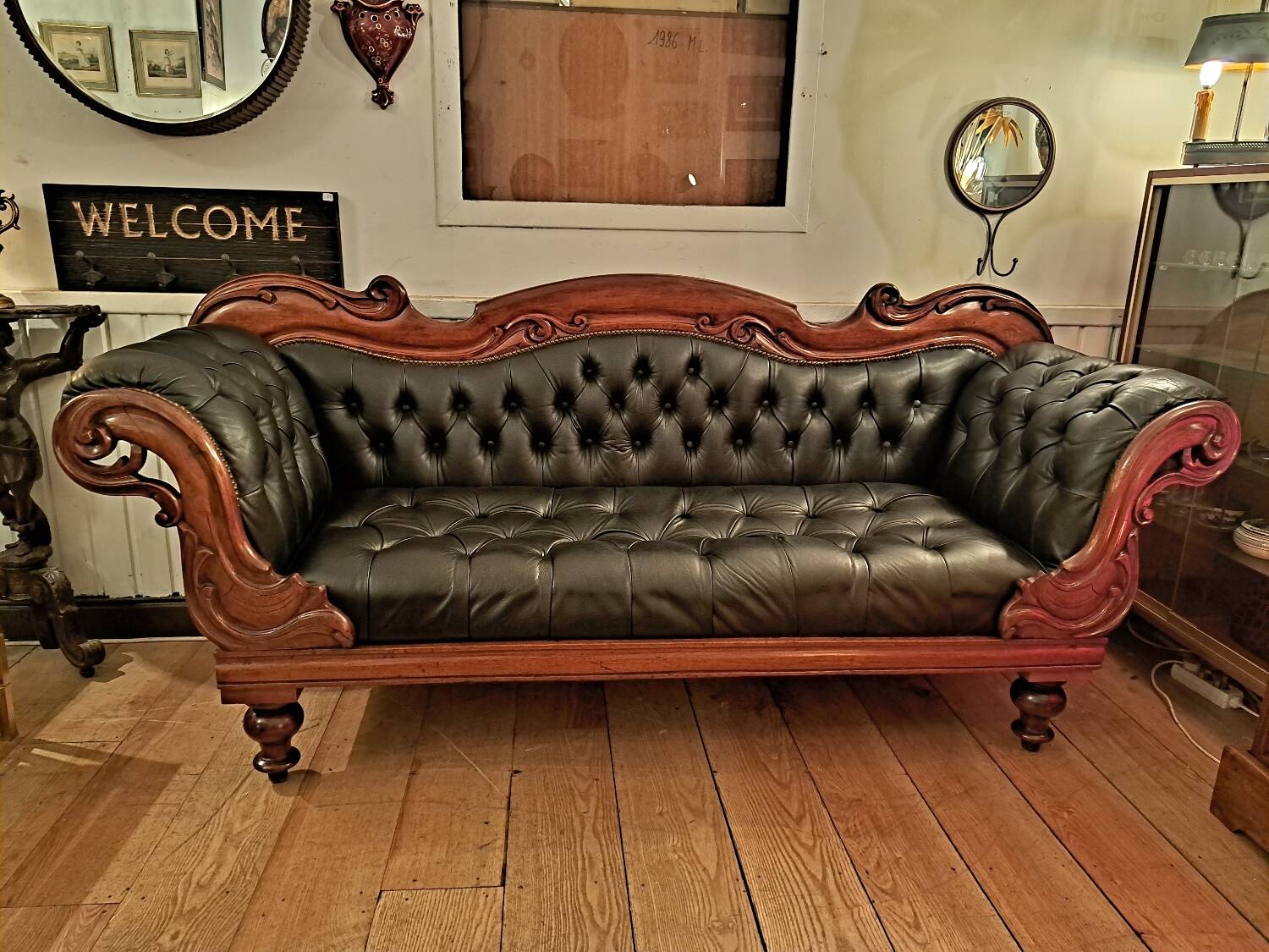 19th century Indo English Chesterfield sofa