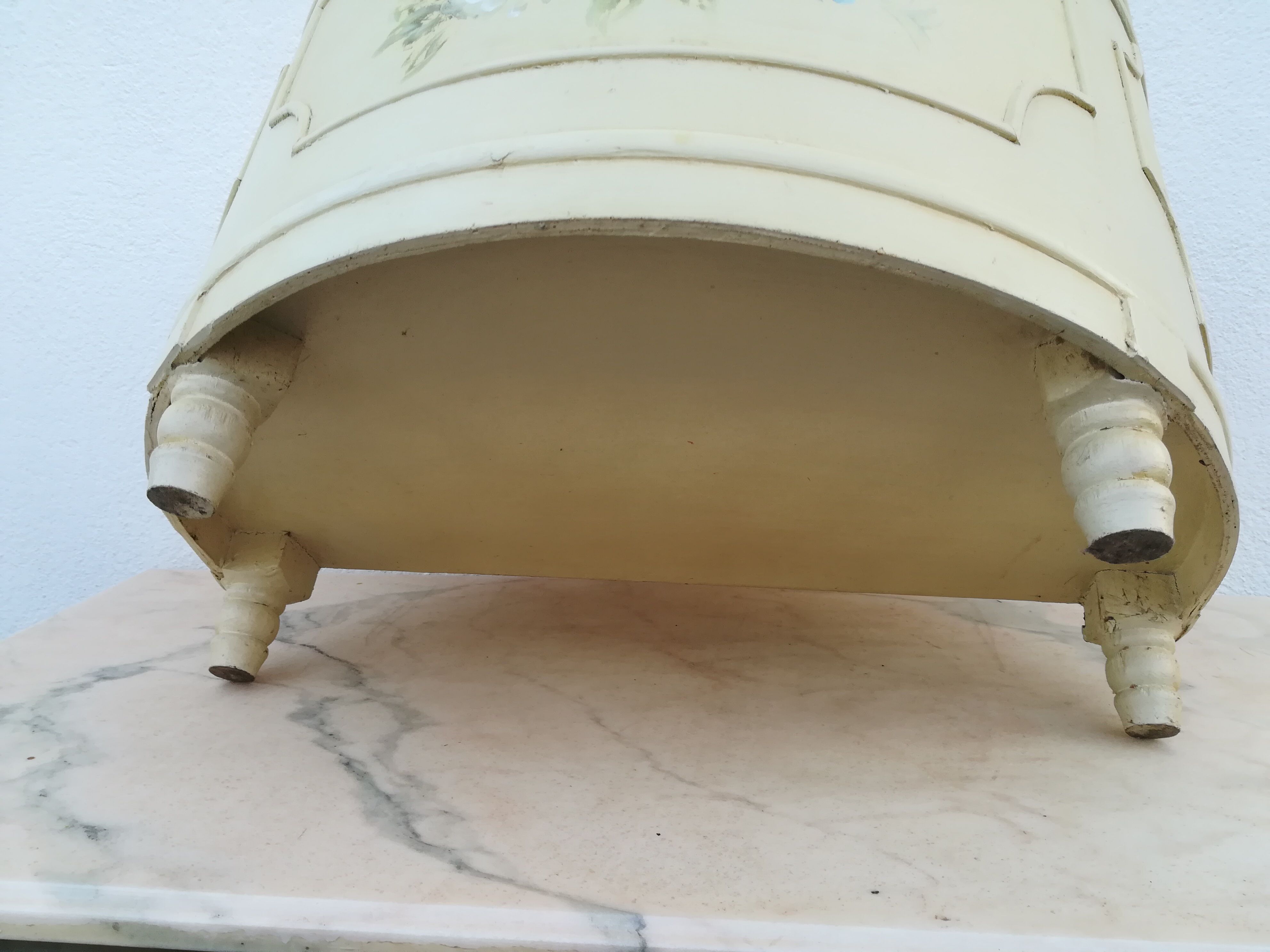 Half moon chest painted wooden