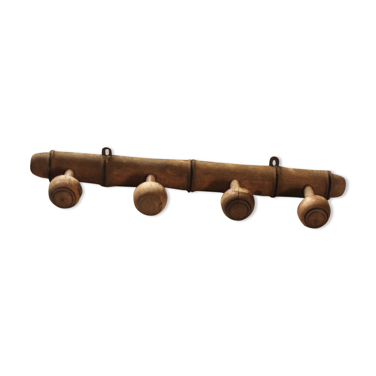 Coat rack vintage wood bamboo four hooks