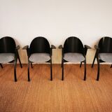 Set of 4 Pascal Mourgue armchairs, Galateo model, Scarabat edition, 1980