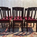 Set of 6 Restoration period chairs in mahogany and threads