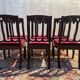 Set of 6 Restoration period chairs in mahogany and threads
