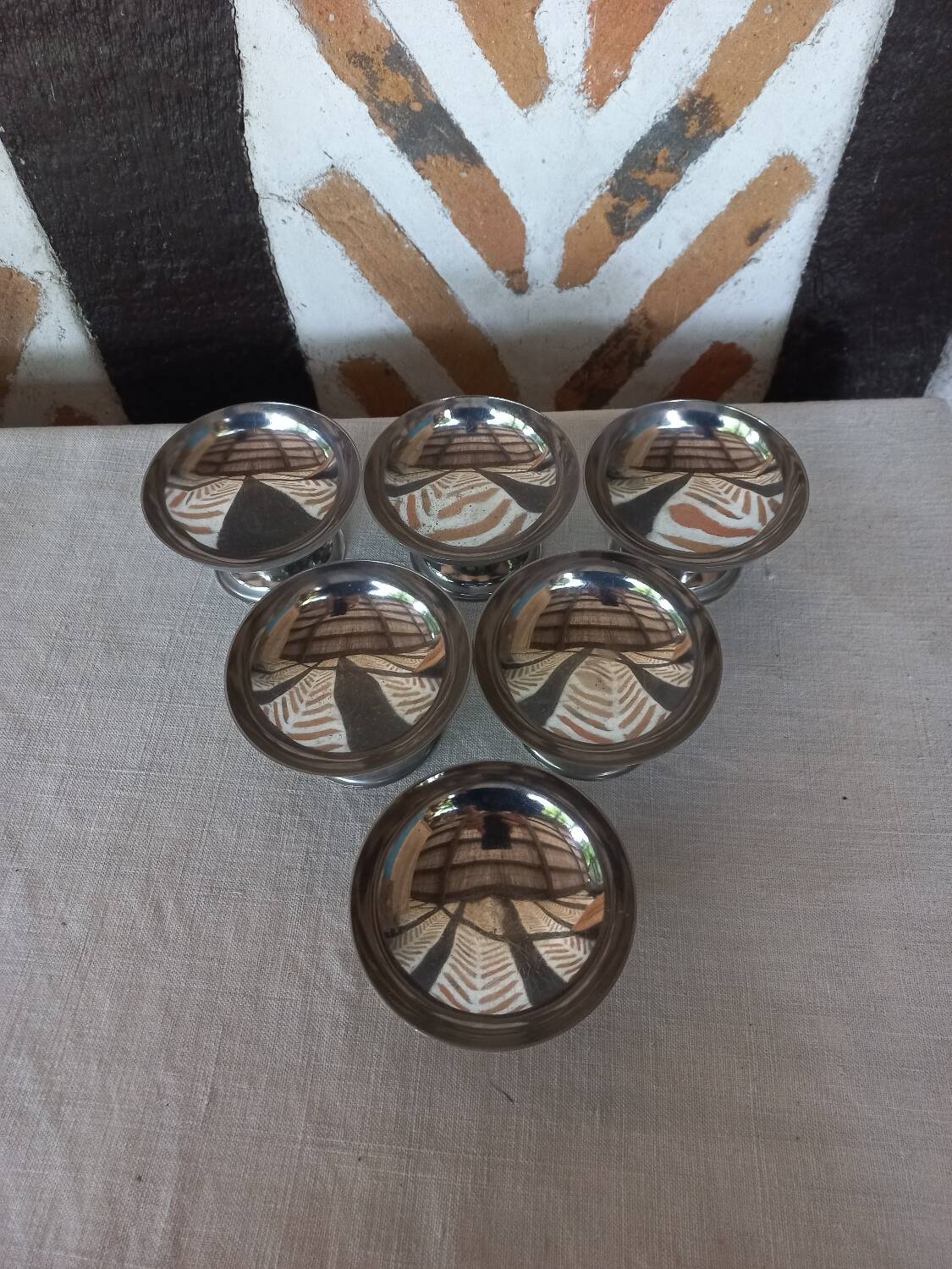 Set of 6 stainless steel ice cream cups