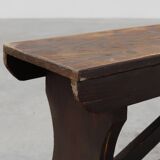 Rustic wooden bench in Wabi Sabi style, France 1900s