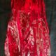 Mouth-blown rock crystal vase, red, Glassworks Ingrid, Germany