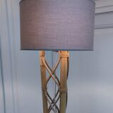 Lampadaire rotin bambou vintage années 50-60