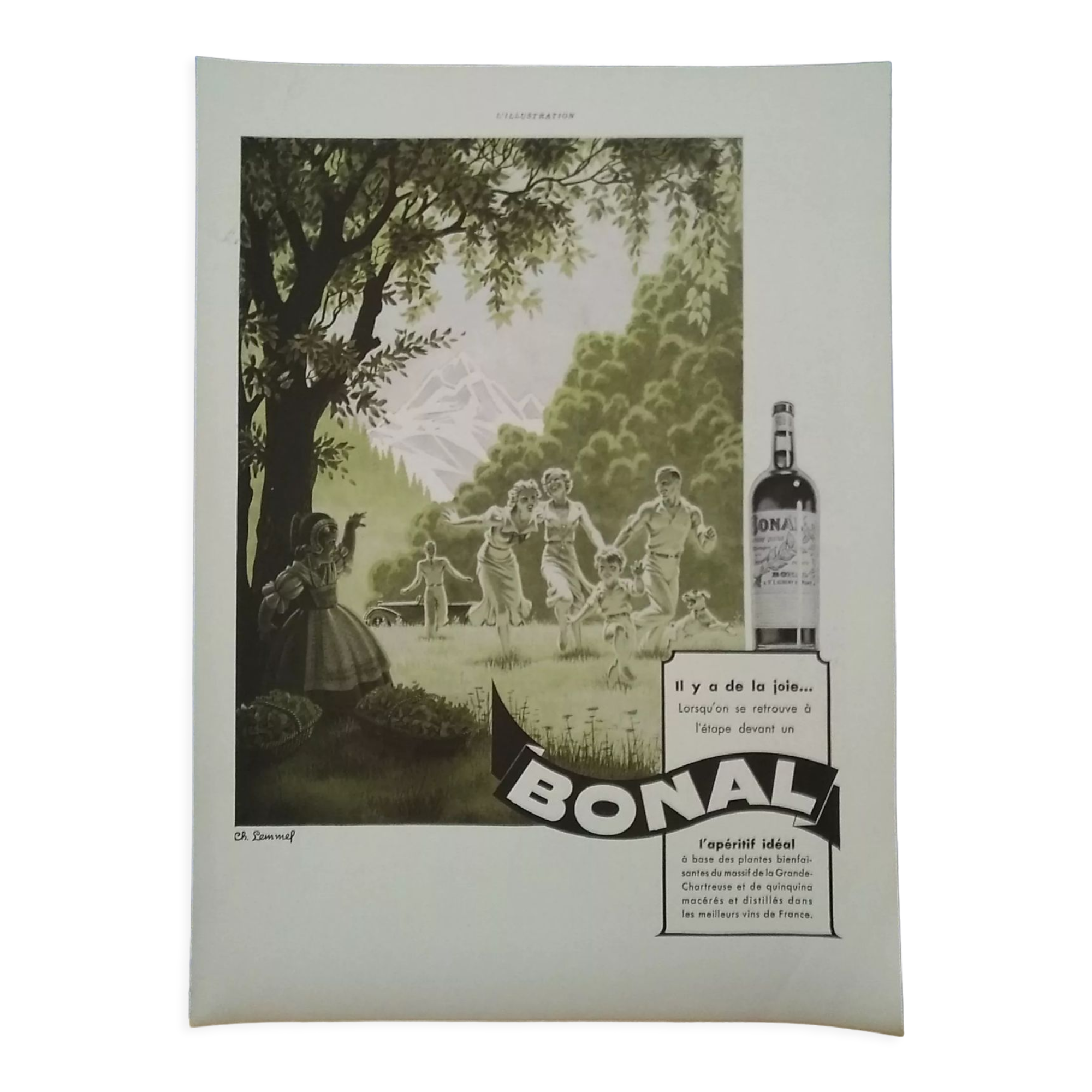 Bonal aperitif advertisement year 1938