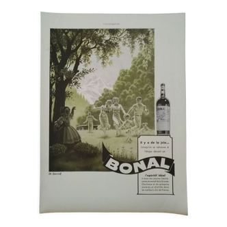Bonal aperitif advertisement year 1938