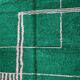Hand-woven green wool rug, size 150 x 150 cm