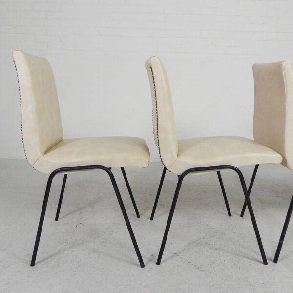 Ensemble de 4 chaises Meurop par Pierre Guariche, années 1950