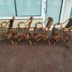 4 Fauteuil Boho chic 2 tons en Rotin, café bistro Vintage