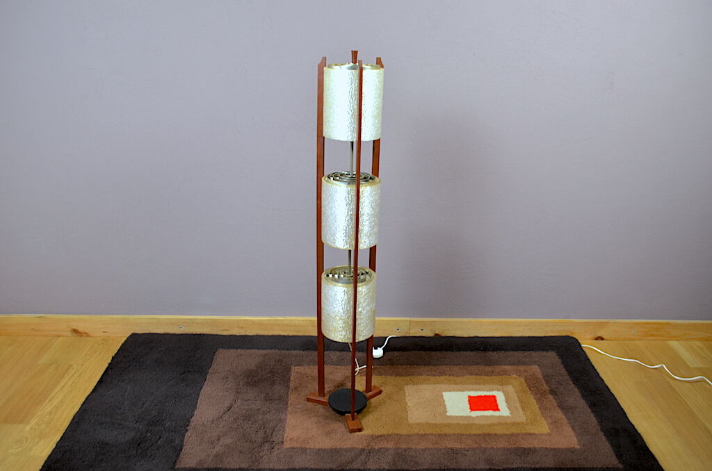 Lamppost Design Scandinavian teak and Perspex Vintage 1960