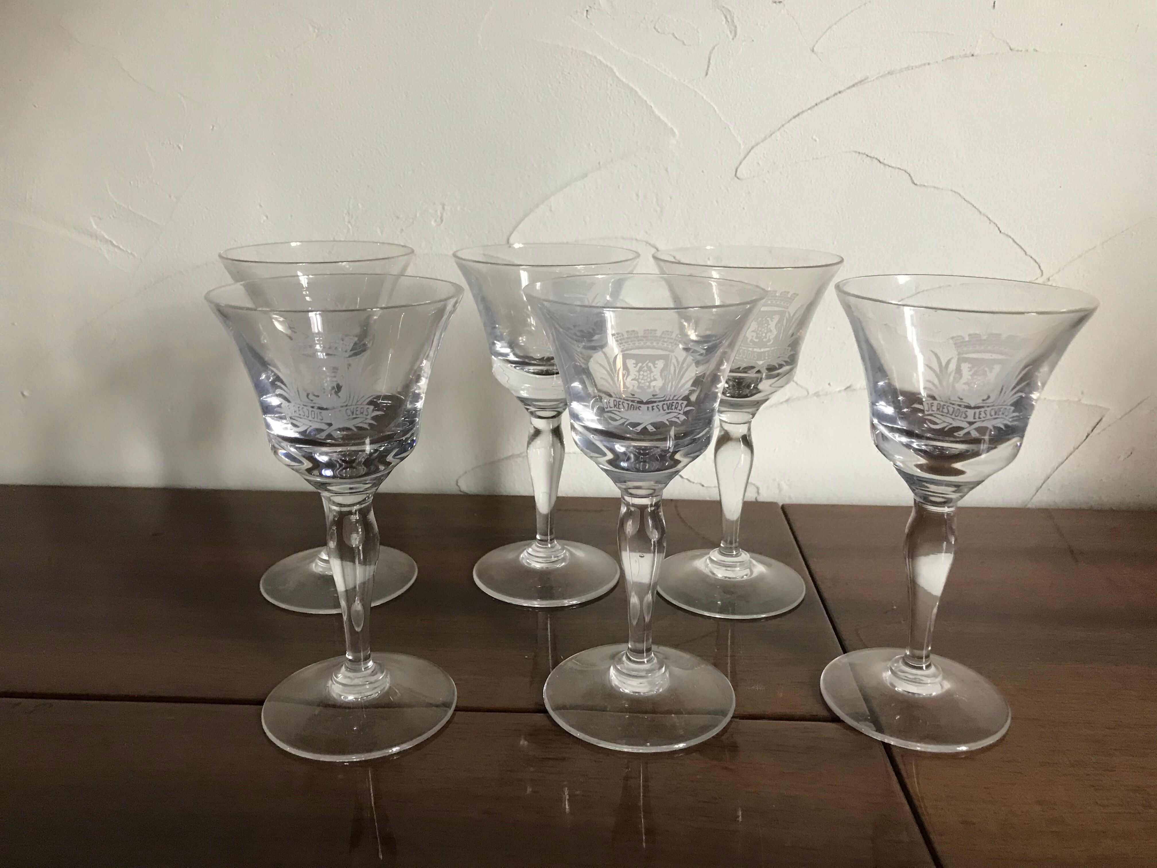 Lot de 6 verres à Vouvray