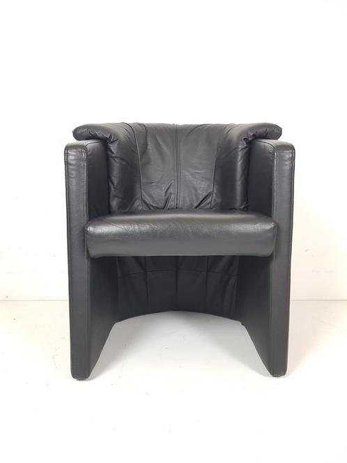 Black leather armchair Rolf Benz