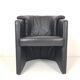 Black leather armchair Rolf Benz