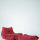 Togo set of chair and pouf in raspberry velvet