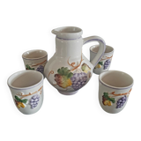 Portugal porcelain pitcher and glasses