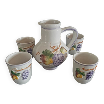 Portugal porcelain pitcher and glasses