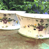 Pair of Nevers earthenware flower makers early nineteenth