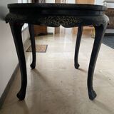 Chinese decorative table – black lacquer, jade and mother-of-pearl inlays