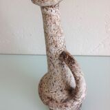 Beige soliflore vase ceramic Fat Lava / vintage 60s-70s