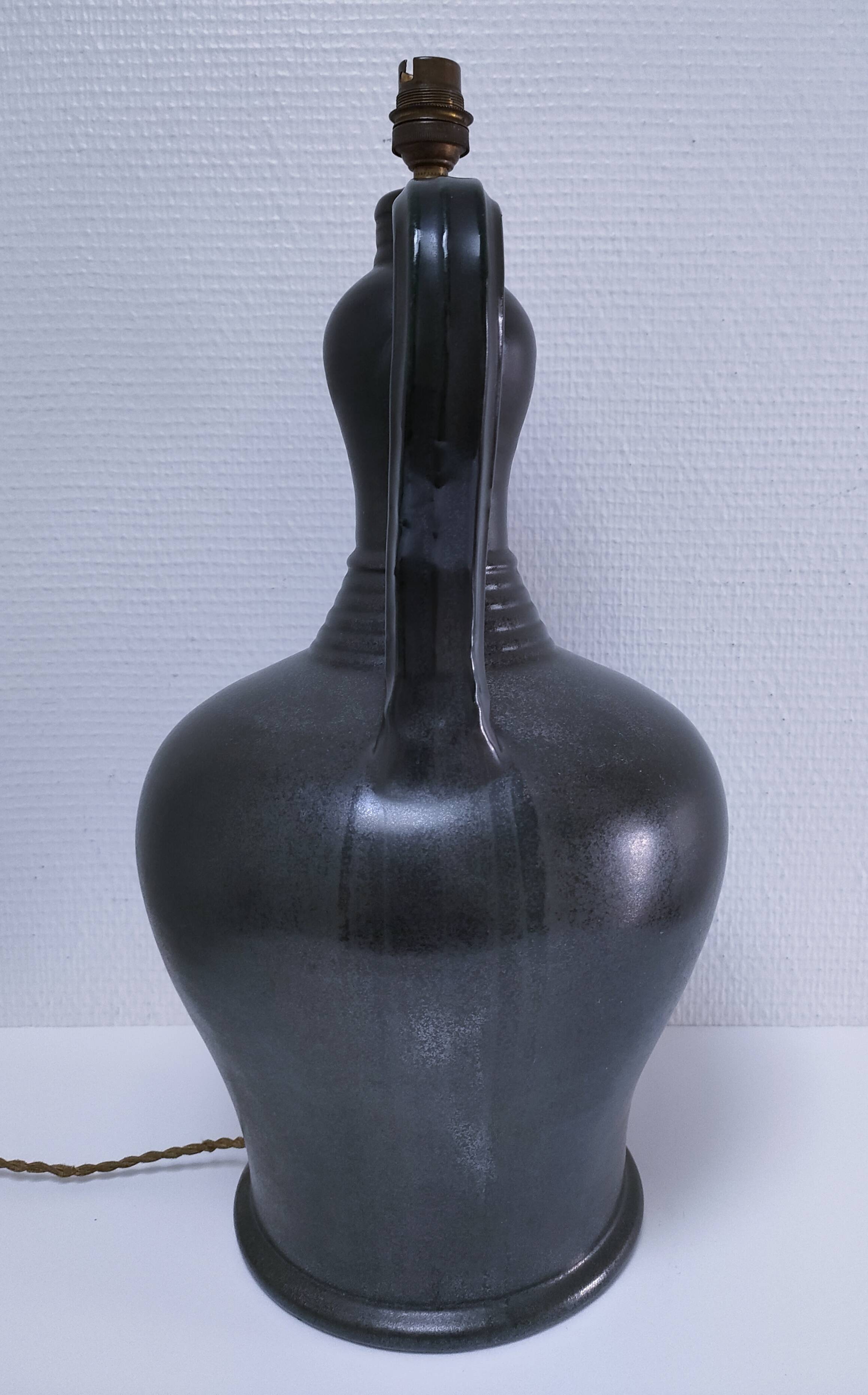 high ceramic lamp base lunetta vallauris h.47 cm