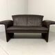 Christophe Giraud brown leather sofa Indy, Jori Belgium 1990’s