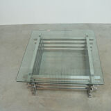 Sculptural French chrome coffee table