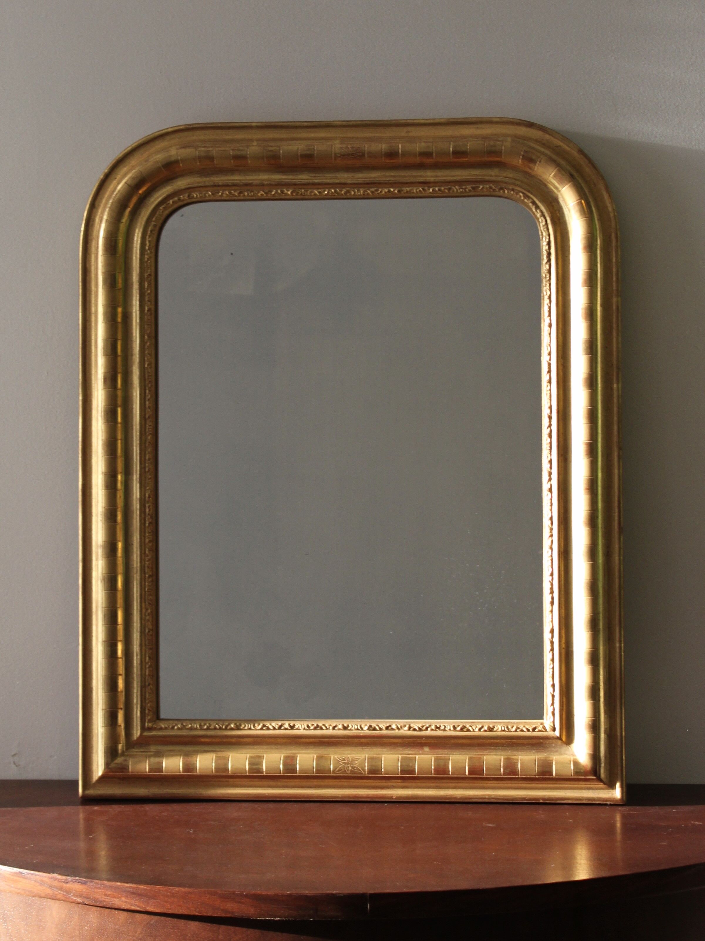 Mirror louis philipe gilded with gold leaf